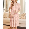 Ekouaer Moo Moos for Women Short Sleeve House Dress with Pockets(Orange Flower)