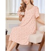 Ekouaer Moo Moos for Women Short Sleeve House Dress with Pockets(Orange Flower)