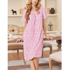 Ekouaer Moo Moos for Women Short Sleeve House Dress with Pockets(Pink Floral)