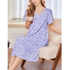 Ekouaer Moo Moos for Women Short Sleeve House Dress with Pockets(Purple Floral)