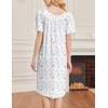 Ekouaer Moo Moos for Women Short Sleeve House Dress with Pockets(Purple Flower)