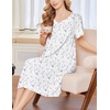 Ekouaer Moo Moos for Women Short Sleeve House Dress with Pockets(Purple Flower)