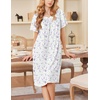 Ekouaer Moo Moos for Women Short Sleeve House Dress with Pockets(Purple Flower)