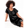 Ekouaer Nightgown for Women Satin Silk Night Gown Loose Plus Size Sleepwear(Black)