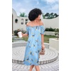 Ekouaer Nightgown for Women Satin Silk Night Gown Loose Plus Size Sleepwear(Blue Flower)