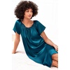 Ekouaer Nightgown for Women Satin Silk Night Gown Loose Plus Size Sleepwear(Blue Green)