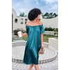 Ekouaer Nightgown for Women Satin Silk Night Gown Loose Plus Size Sleepwear(Blue Green)