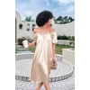 Ekouaer Nightgown for Women Satin Silk Night Gown Loose Plus Size Sleepwear(Champagne)