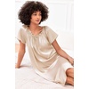 Ekouaer Nightgown for Women Satin Silk Night Gown Loose Plus Size Sleepwear(Champagne)