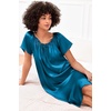 Ekouaer Nightgown for Women Satin Silk Night Gown Loose Plus Size Sleepwear(Deep Blue)