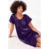 Ekouaer Nightgown for Women Satin Silk Night Gown Loose Plus Size Sleepwear(Deep Purple)