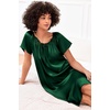 Ekouaer Nightgown for Women Satin Silk Night Gown Loose Plus Size Sleepwear(Evergreen)