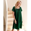 Ekouaer Nightgown for Women Satin Silk Night Gown Loose Plus Size Sleepwear(Evergreen)