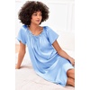 Ekouaer Nightgown for Women Satin Silk Night Gown Loose Plus Size Sleepwear(Light Blue)