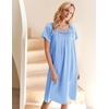 Ekouaer Nightgown for Women Satin Silk Night Gown Loose Plus Size Sleepwear(Light Blue)