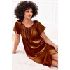 Ekouaer Nightgown for Women Satin Silk Night Gown Loose Plus Size Sleepwear(Light Brown)