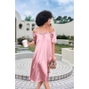 Ekouaer Nightgown for Women Satin Silk Night Gown Loose Plus Size Sleepwear(Medium Pink)