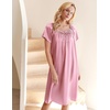 Ekouaer Nightgown for Women Satin Silk Night Gown Loose Plus Size Sleepwear(Medium Pink)