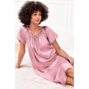 Ekouaer Nightgown for Women Satin Silk Night Gown Loose Plus Size Sleepwear(Medium Pink)