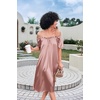 Ekouaer Nightgown for Women Satin Silk Night Gown Loose Plus Size Sleepwear(Pink)