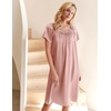 Ekouaer Nightgown for Women Satin Silk Night Gown Loose Plus Size Sleepwear(Pink)