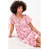 Ekouaer Nightgown for Women Satin Silk Night Gown Loose Plus Size Sleepwear(Pink Teddy)