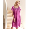 Ekouaer Nightgown for Women Satin Silk Night Gown Loose Plus Size Sleepwear(Rose Red)