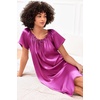 Ekouaer Nightgown for Women Satin Silk Night Gown Loose Plus Size Sleepwear(Rose Red)