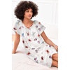Ekouaer Nightgown for Women Satin Silk Night Gown Loose Plus Size Sleepwear(White Butterfly)