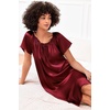 Ekouaer Nightgown for Women Satin Silk Night Gown Loose Plus Size Sleepwear(Wine Red)