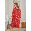 Ekouaer Nightgowns for Women 3/4 Sleeve Nightgown Pleated Sleepshirts(Christmas Elk)