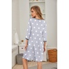 Ekouaer Nightgowns for Women 3/4 Sleeve Nightgown Pleated Sleepshirts(Gray Star)