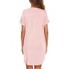 Ekouaer Nightgowns for Women Button Down Night Gown Short Sleeve Nightshirt(Light Pink)