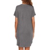 Ekouaer Nightgowns for Women Button Down Night Gown Short Sleeve Nightshirt(Medium Grey)