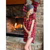 Ekouaer Nightgowns for Women Button Down Night Gown Short Sleeve Nightshirt(Pattern3_plaid)
