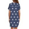 Ekouaer Nightgowns for Women Button Down Night Gown Short Sleeve Nightshirt(Pattern4_star)