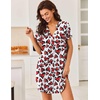 Ekouaer Nightgowns for Women Button Down Night Gown Short Sleeve Nightshirt(Pattern8_heart)