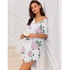 Ekouaer Nightgowns for Women Button Down Night Gown Short Sleeve Nightshirt(Pink Flower)