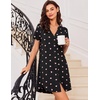 Ekouaer Nightgowns for Women Button Down Night Gown Short Sleeve Nightshirt(Pink Heart)