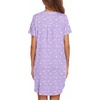 Ekouaer Nightgowns for Women Button Down Night Gown Short Sleeve Nightshirt(Purple Flower)