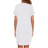 Ekouaer Nightgowns for Women Button Down Night Gown Short Sleeve Nightshirt(White)