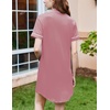 Ekouaer Nightgowns for Women Button Down Night Gowns Short Sleeve Sleepwear(Grey Purple)