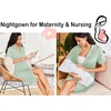 Ekouaer Nightgowns for Women Button Down Night Gowns Short Sleeve Sleepwear(Light Green)