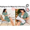 Ekouaer Nightgowns for Women Button Down Night Gowns Short Sleeve Sleepwear(Mint Green)