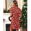 Ekouaer Nightgowns for Women Button Down Night Gowns Short Sleeve Sleepwear(Red Christmas)