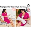 Ekouaer Nightgowns for Women Button Down Night Gowns Short Sleeve Sleepwear(Rose Red)