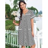Ekouaer Nightgowns for Women Cotton House Dress with Pockets Button Duster(Black White Flowers)