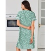 Ekouaer Nightgowns for Women Cotton House Dress with Pockets Button Duster(Green White Florals)