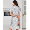 Ekouaer Nightgowns for Women Cotton House Dress with Pockets Button Duster(Grey Stars)
