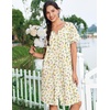 Ekouaer Nightgowns for Women Cotton House Dress with Pockets Button Duster(Yellow Green Leaf)